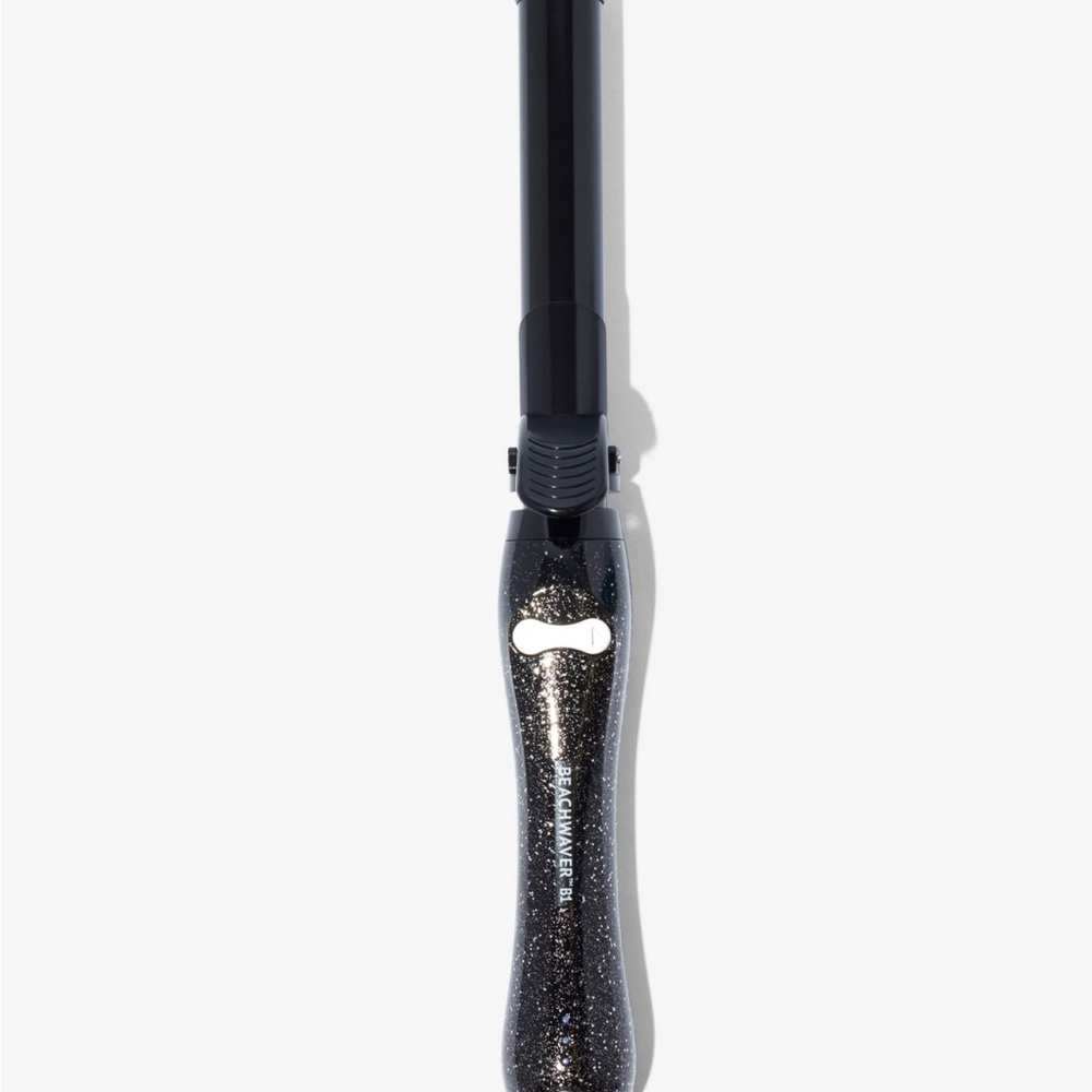 Beachwaver black glitter curling iron.